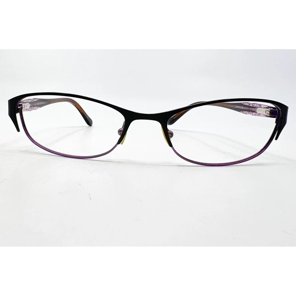 JILL STUART Eyeglasses Womens Black Purple Filigree Eyewear 54-17-140